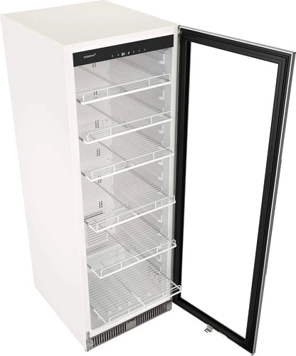 22 In. Wide 10.1 Cu. Ft. Commercial Beverage Merchandiser, Stainless Steel, Temp Alarm, Reversible Door