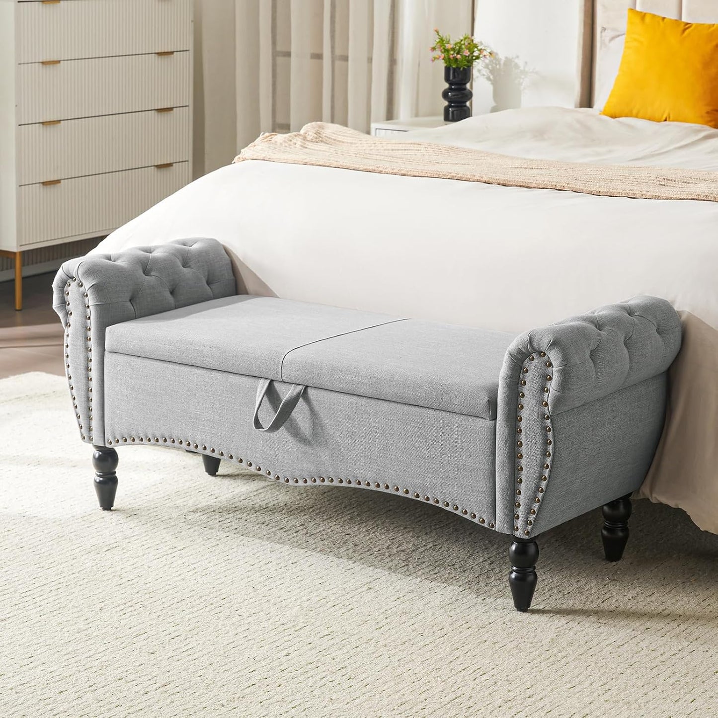Furniliving Modern Storage Ottoman Bench