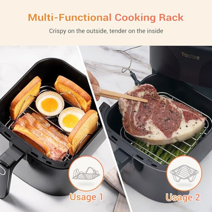 Tastee Ceramic Air Fryer, 8-in-1 Compact 5.5QT AirFryers, 450 F Digital Air Fryer Dehydrator With Smart Probe, 24 Presets One Touch Cooking
