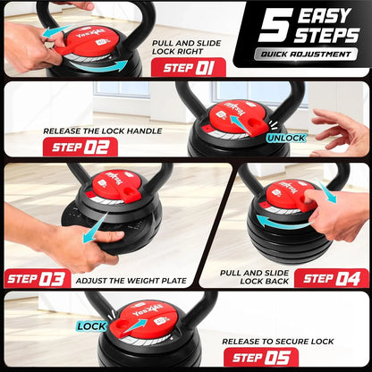Yes4All Adjustable Kettlebell, Kettle Grip, Kettlebell Handle, Convert To Kettlebells Weight Set