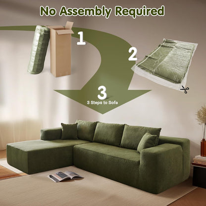 Ovios 104 In. Cloud Sectional Couch With L-Shape Chaise, Modern Modular Sofa With Deep Seat, Upholstered Couches For Living Room Bedroom