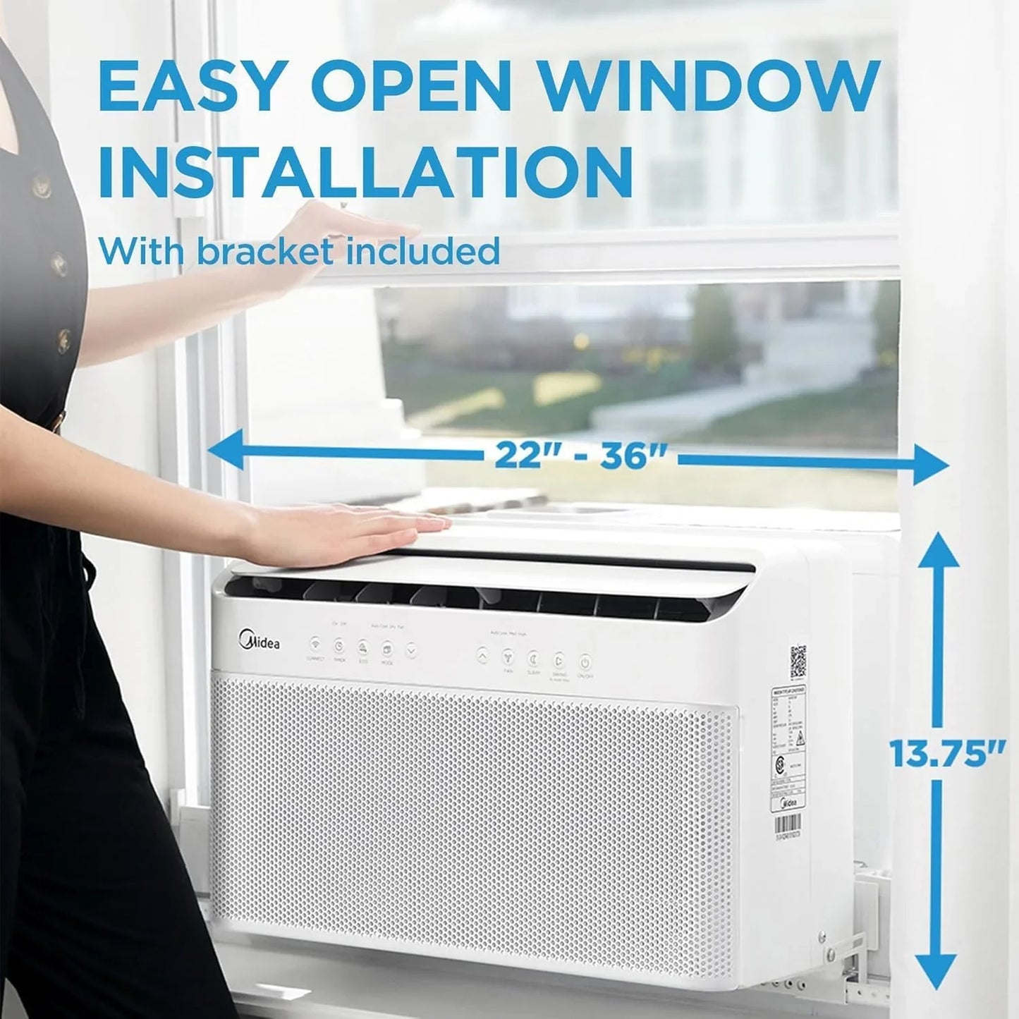 Midea 12,000 BTU U-Shaped Smart Inverter Window Air Conditioner, Cools Up To 550 Sq. Ft