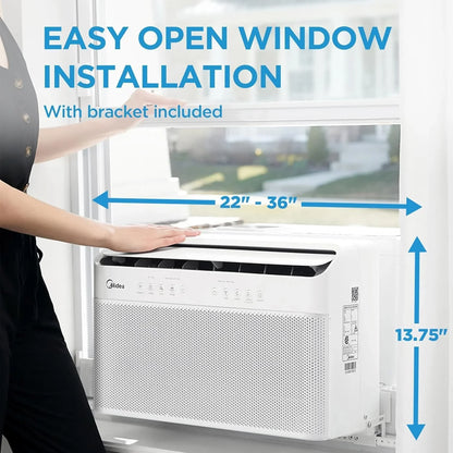 Midea 12,000 BTU U-Shaped Smart Inverter Window Air Conditioner, Cools Up To 550 Sq. Ft