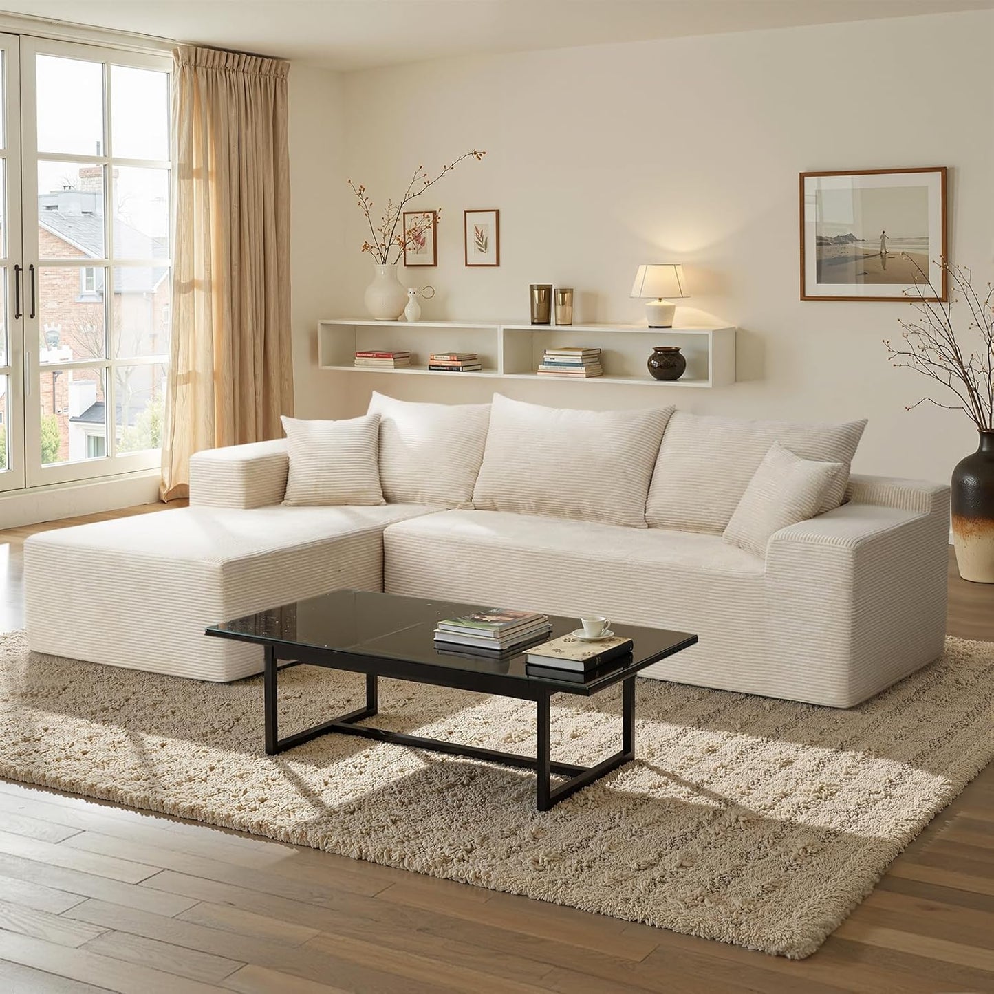 Cloud Sectional Couch With L-Shape Chaise, Modern Modular Sofa With Deep Seat, Upholstered Couches For Living Room Bedroom, No Assembly Required