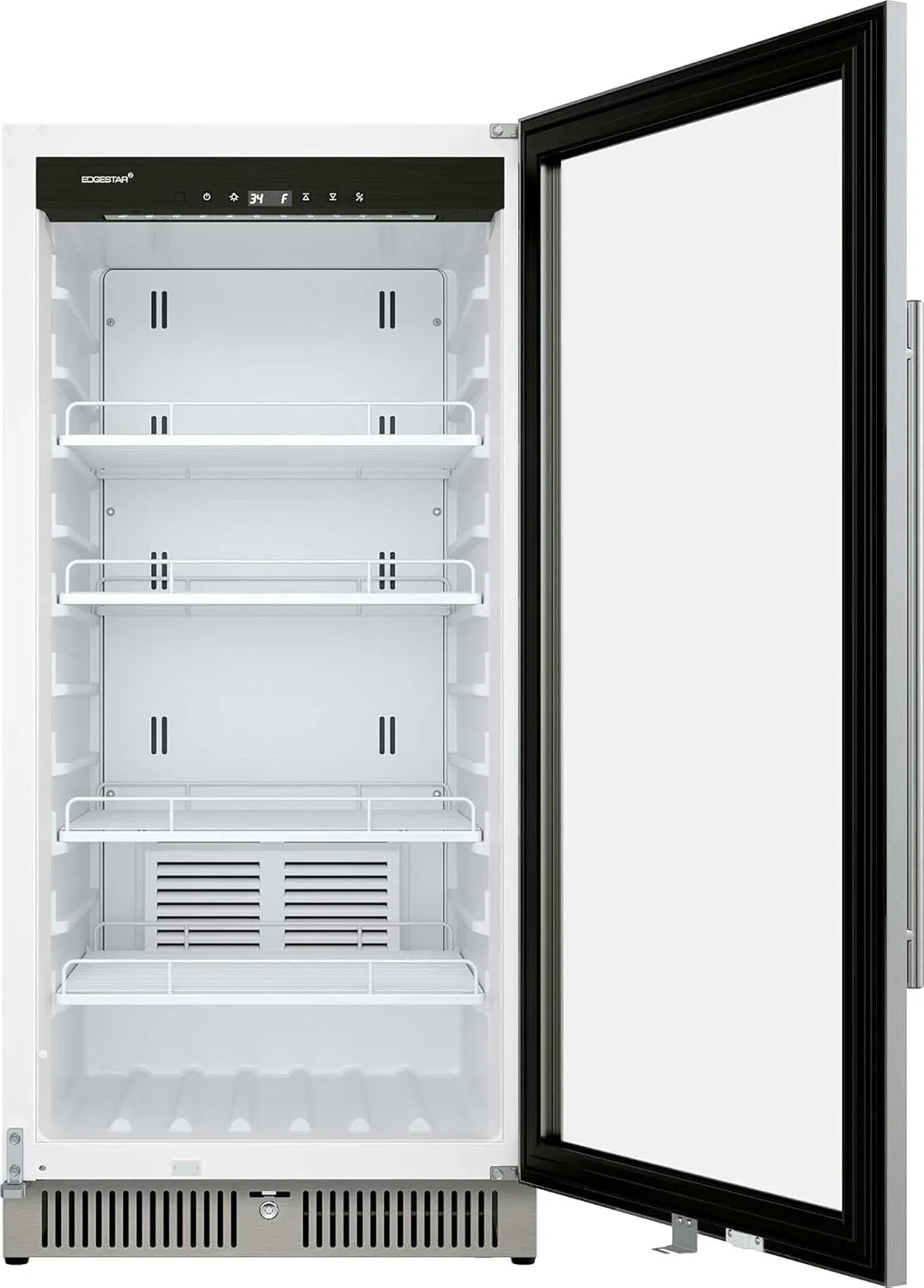 22 In. Wide 10.1 Cu. Ft. Commercial Beverage Merchandiser, Stainless Steel, Temp Alarm, Reversible Door