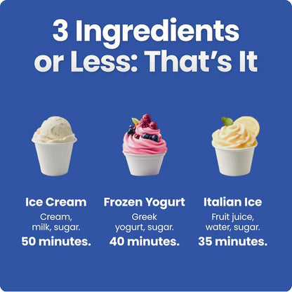Iceman By Chefman Ice Cream Maker, No Pre-Freezing With Built-In Compressor, Makes Ice Cream, Froyo, Sorbet, Sherbet, Italian Ice, Frozen Yogurt