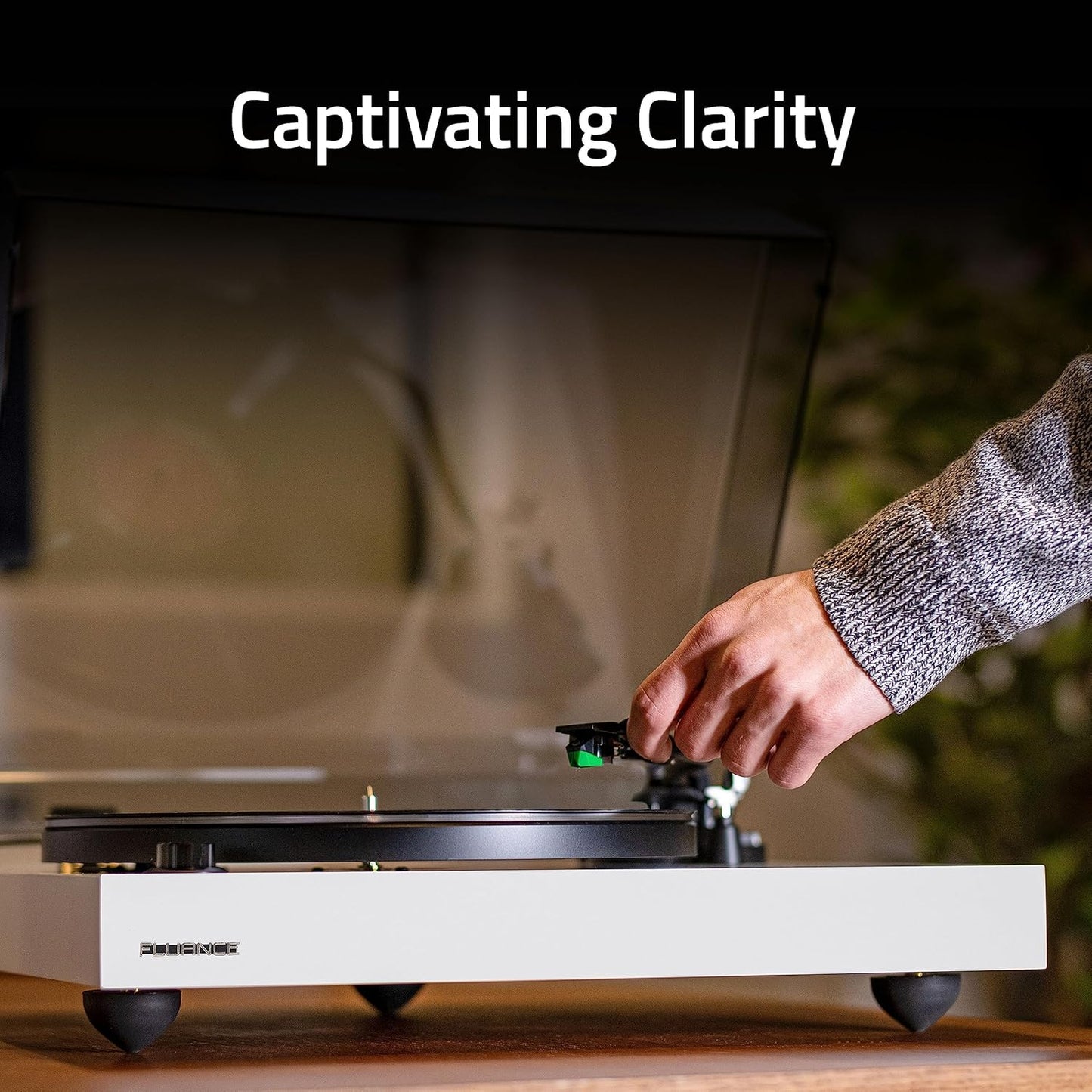Fluance RT81 Plus Vinyl Turntable, VM95E Cartridge, Walnut