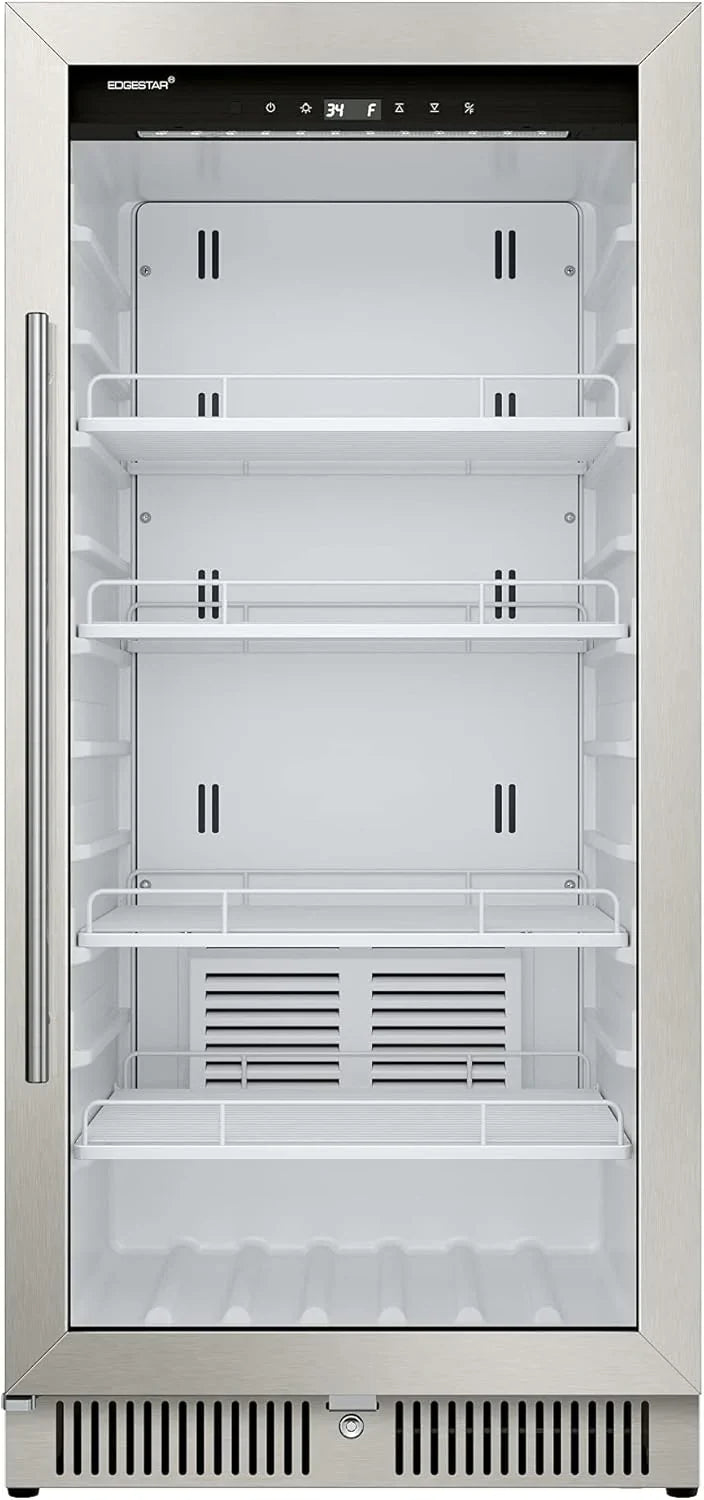 22 In. Wide 10.1 Cu. Ft. Commercial Beverage Merchandiser, Stainless Steel, Temp Alarm, Reversible Door