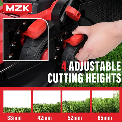 Mzk 20V 13 In. Electric Lawn Mower, Brushless Cordless Lawn Mower With 4-Position Height