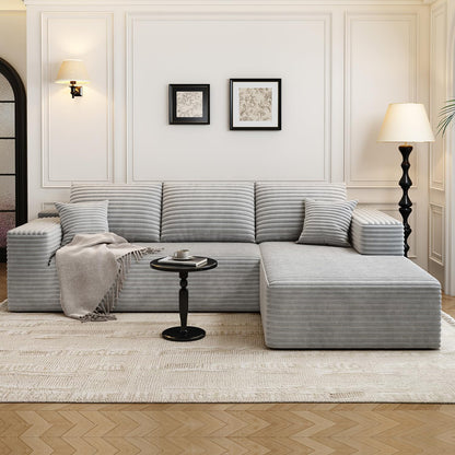 107.5 In. Cloud Modular Sectional Sofa Couch With L-Shape Chaise, Modern Minimalist Upholstered Couches For Living Room Bedroom