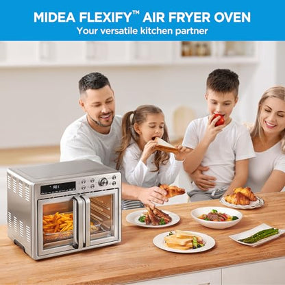 Midea Flexify French Door Toaster Oven Air Fryer Combo, 26.4 Qt, Extra Large Air Fryer Countertop Oven 10-in-1 Combo