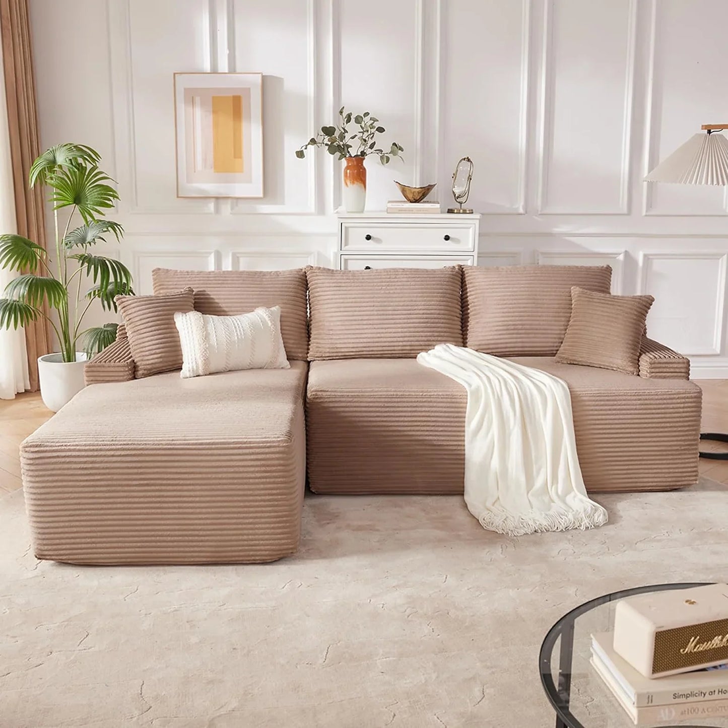 110 Cloud Sectional Couch, Boneless Sofa For Living Room Modular Sectional Sofa With Deep Seat