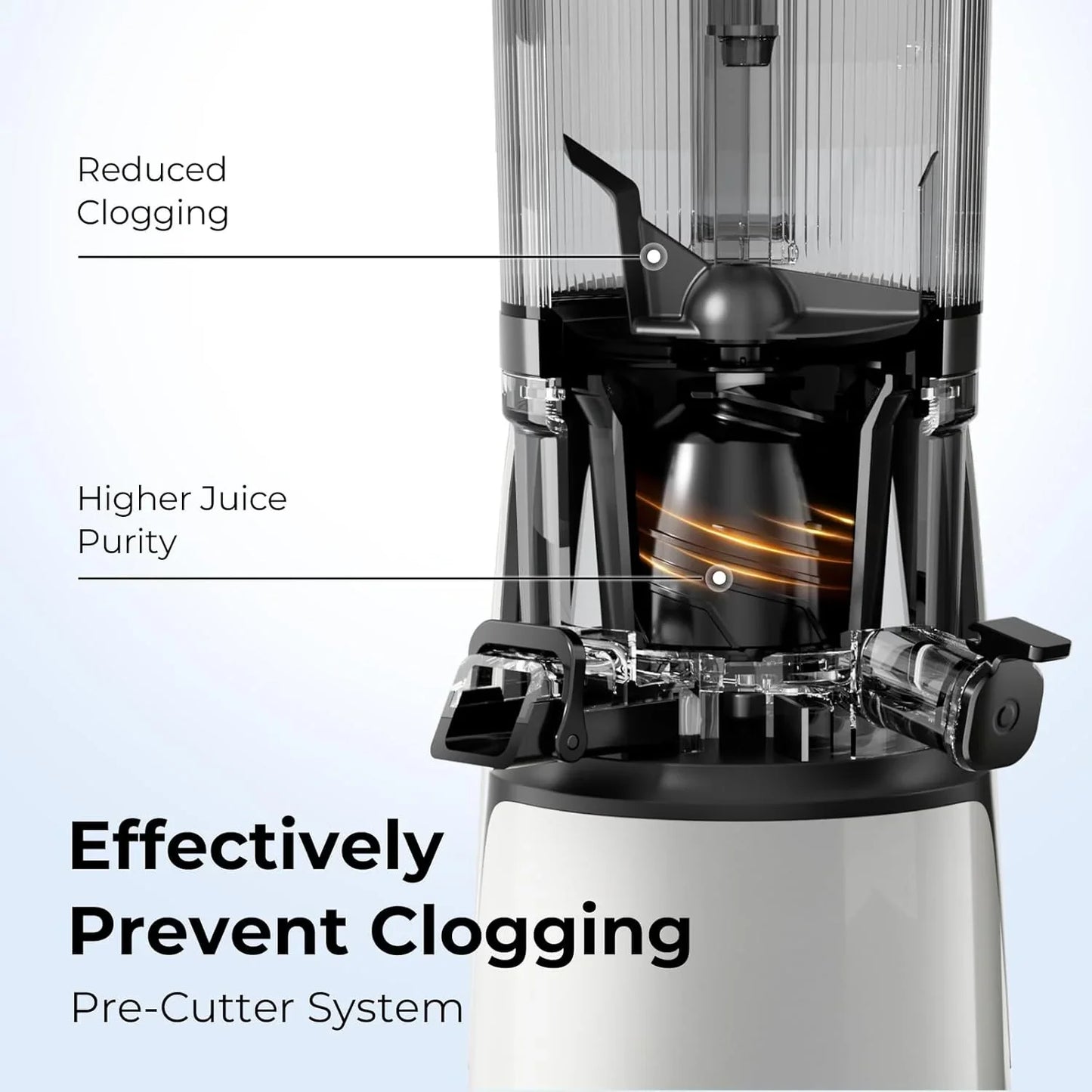 EanOruus Juicer Machines, 3-in-1 Cold Press Juicer With Extra Large Chute 100 Oz Large Capacity