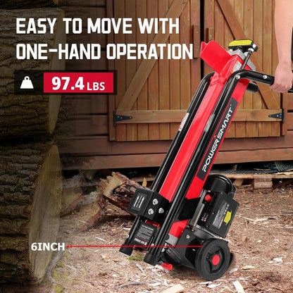 PowerSmart Electric Log Splitter 7-Ton- Efficient Wood Splitter With 3500 Motor Speed, 15 Amp