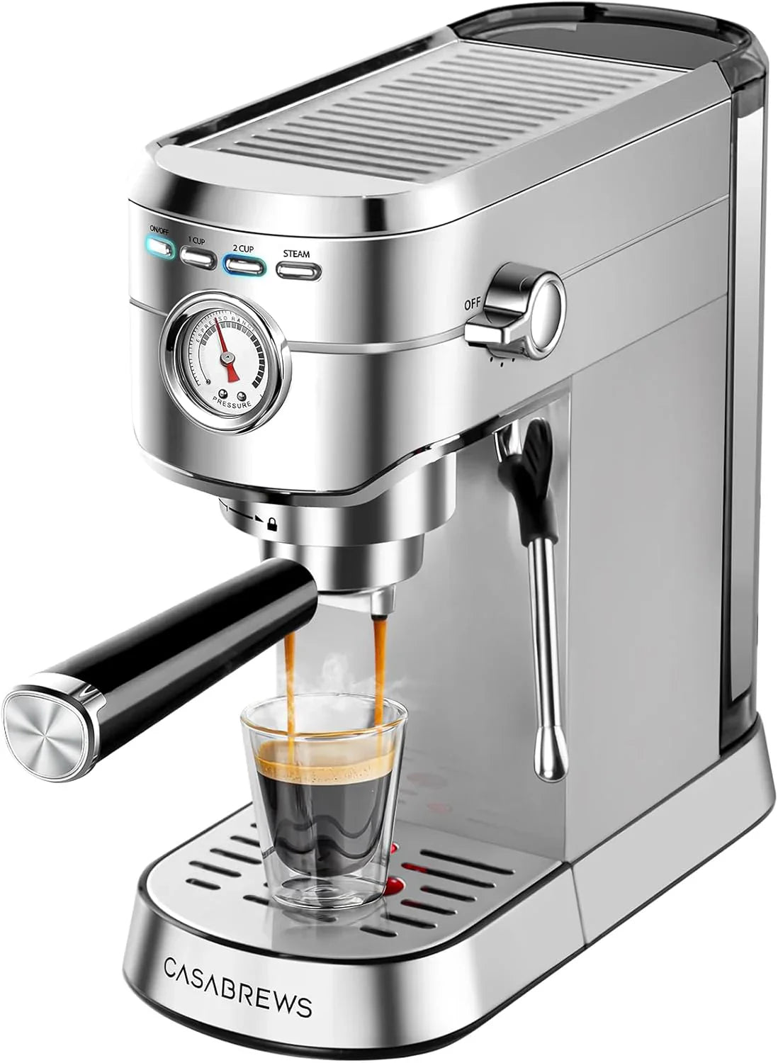 Casabrews CM5418 Espresso Machine 20 Bar, Compact Espresso Maker With Steam Milk Frother