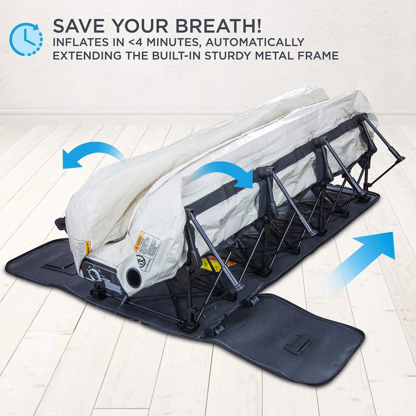 Ivation EZ-Bed Self Inflating Air Mattress Twin Air Mattress With Built In Pump And Case