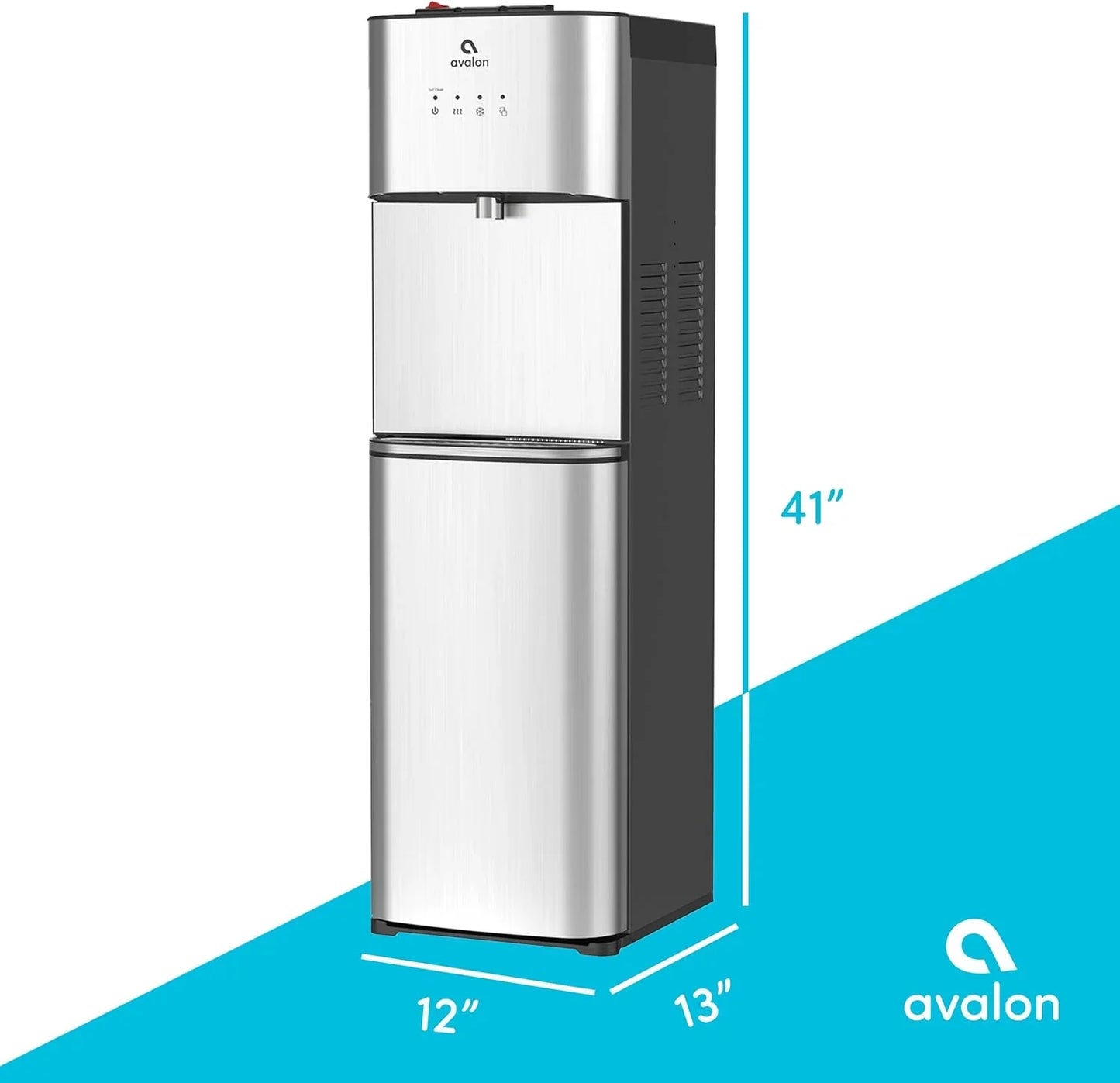 Limited Edition Self Cleaning Water Cooler Water Dispenser- 3 Temperature Settings- Hot, Cold And Room Water, Stainless Steel Construction