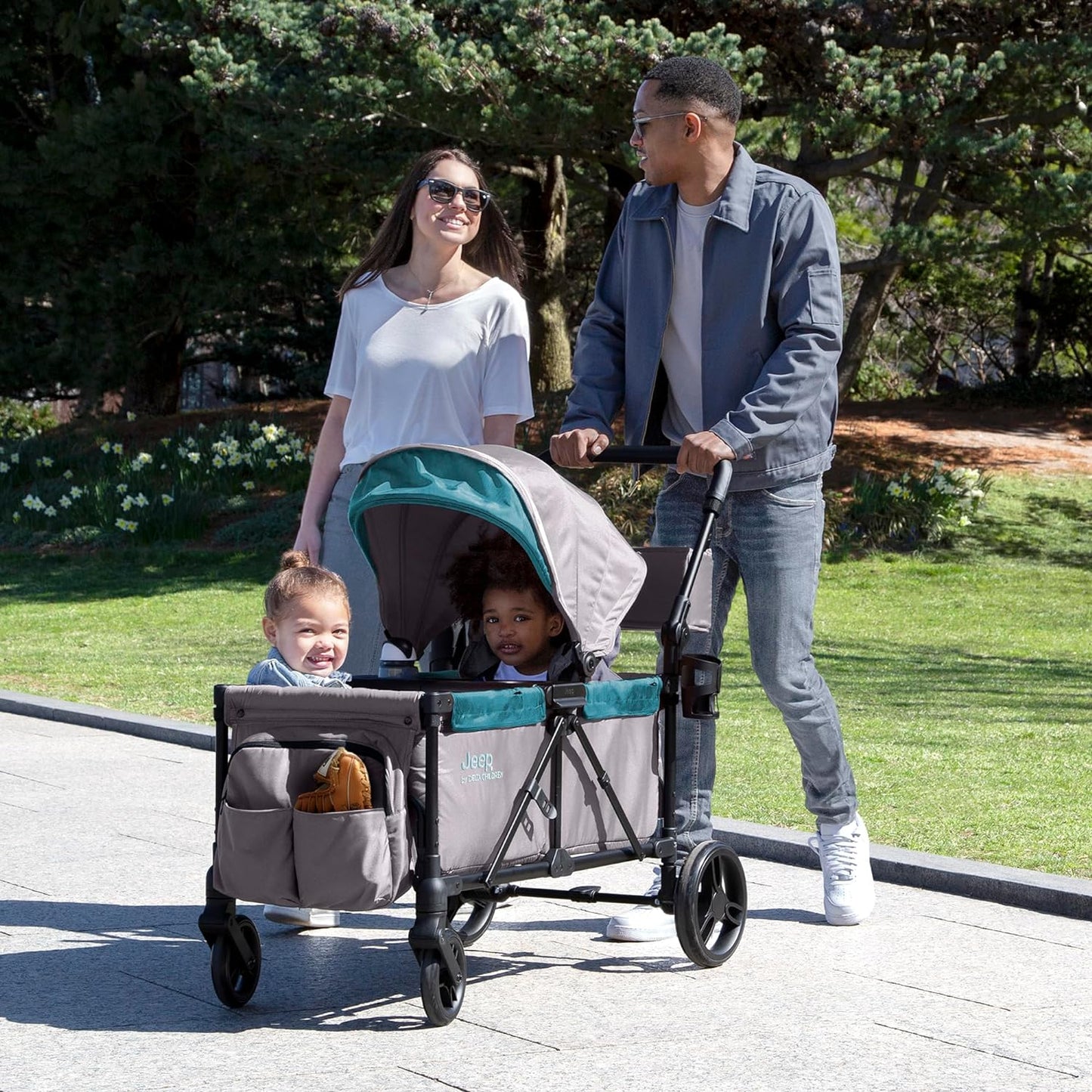 Jeep Sport All-Terrain Stroller Wagon By Delta Children Includes Canopy Parent Organizer