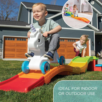 Unicorn Up And Down Roller Coaster Toy For Kids, Ride On Push Car, Indoor/Outdoor Playset, Toddler Ages 2- 5 Years Old, Compact Storage