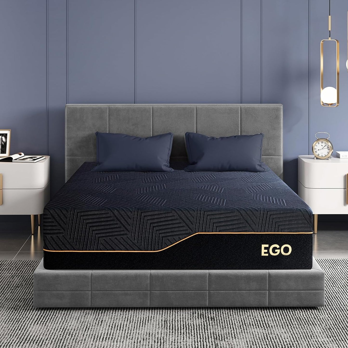 Mlily Egohome 14 In. Queen Memory Foam Mattress For Back Pain, Cooling Copper Gel Bed In A Box, Foam Made In Usa, CertiPUR-US Certified