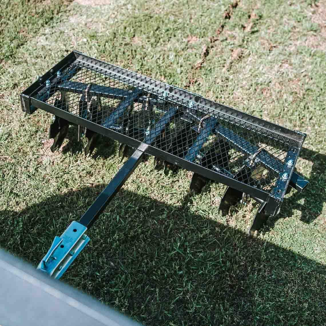 Titan Distributors Inc. 4-Ft Notched Disc Harrow Attachment Pull Behind For ATV And UTV 2-in Towball Hitch NO250072