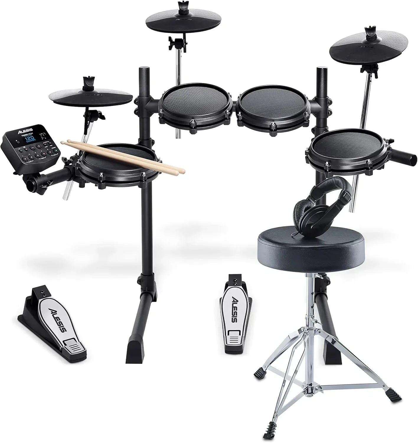 Alesis Turbo Mesh Kit- Electric Drum Set With Over 100 Sounds Mesh Drum Pad