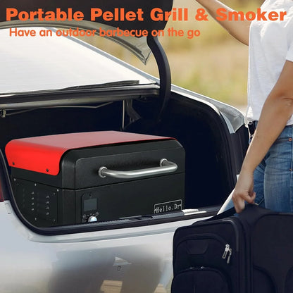 Portable Wood Pellet Grill And Smoker, Electric Outdoor 8-in-1 Tabletop Grills For RV Camping Tailgating RV Cooking Bbq