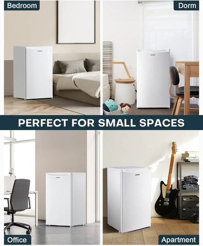 Upstreman 3.2 Cu. Ft. Mini Fridge Freezer Single Door Fridge Dorm Fridge Adjustable Thermostat