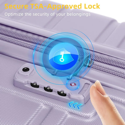 6-piece Luggage Set, Expandable Hardshell Suitcase Set With Spinner Wheels, Lightweight Rolling Luggage Set