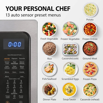 Toshiba 4-in-1 ML-EC42P, SS Countertop Microwave Oven, Smart Sensor, Convection, Air Fryer Combo, Mute Function