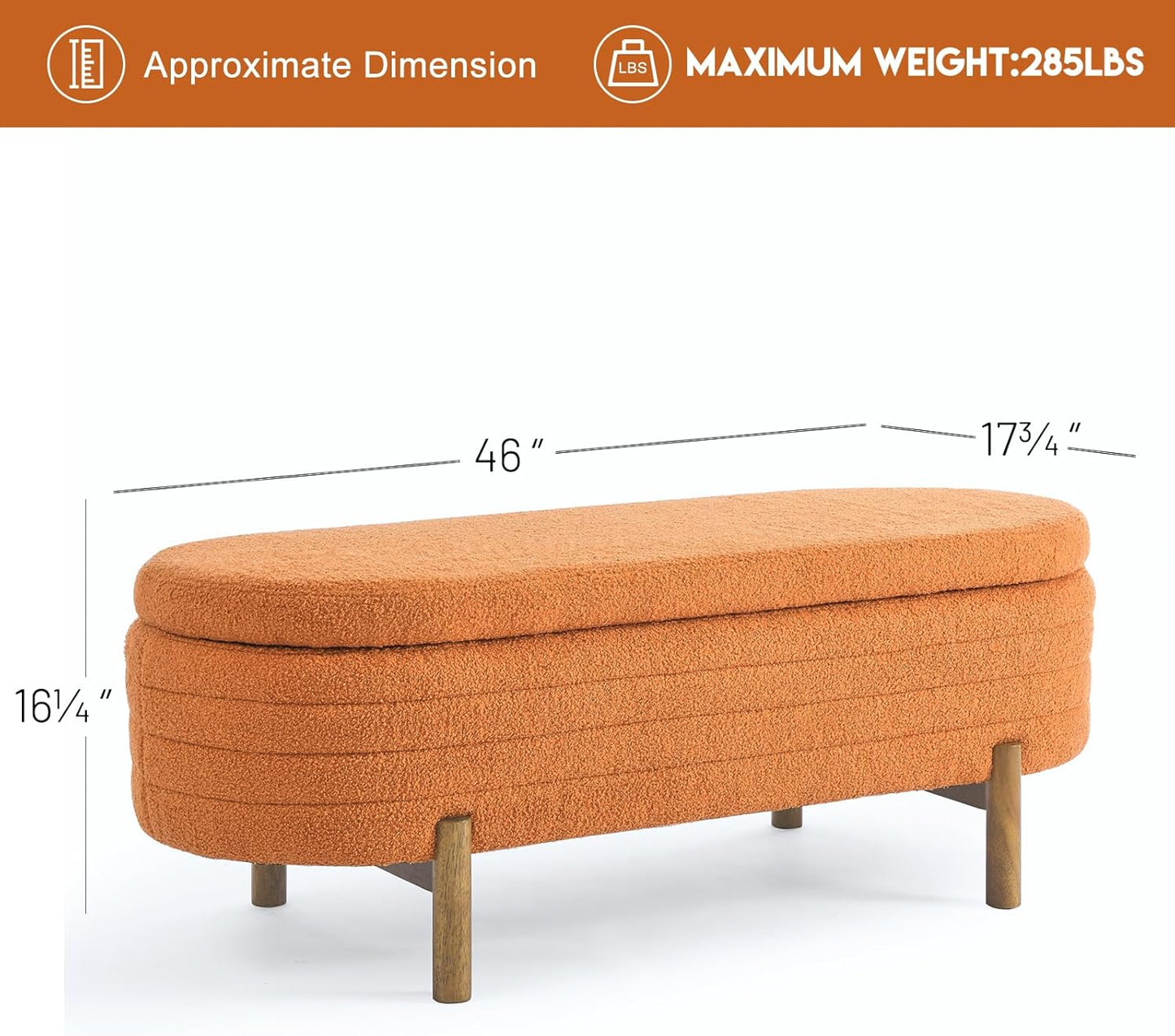 Furniliving Modern Storage Ottoman Bench