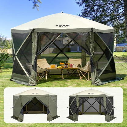 Vevor 12x12ft Pop Up Gazebo Tent With Mosquito Netting, 6 Removable Wind Panels