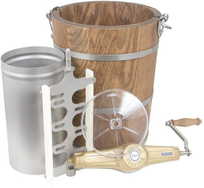 6 Qt. Ice Cream Maker, Classic Wooden Tub, Hand Crank