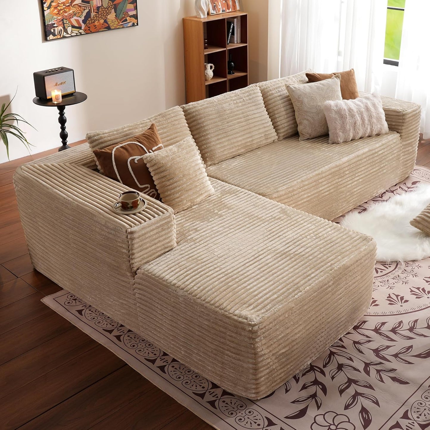 Ovios 104 In. Cloud Sectional Couch With L-Shape Chaise, Modern Modular Sofa With Deep Seat, Upholstered Couches For Living Room Bedroom