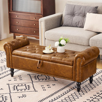 Furniliving Modern Storage Ottoman Bench