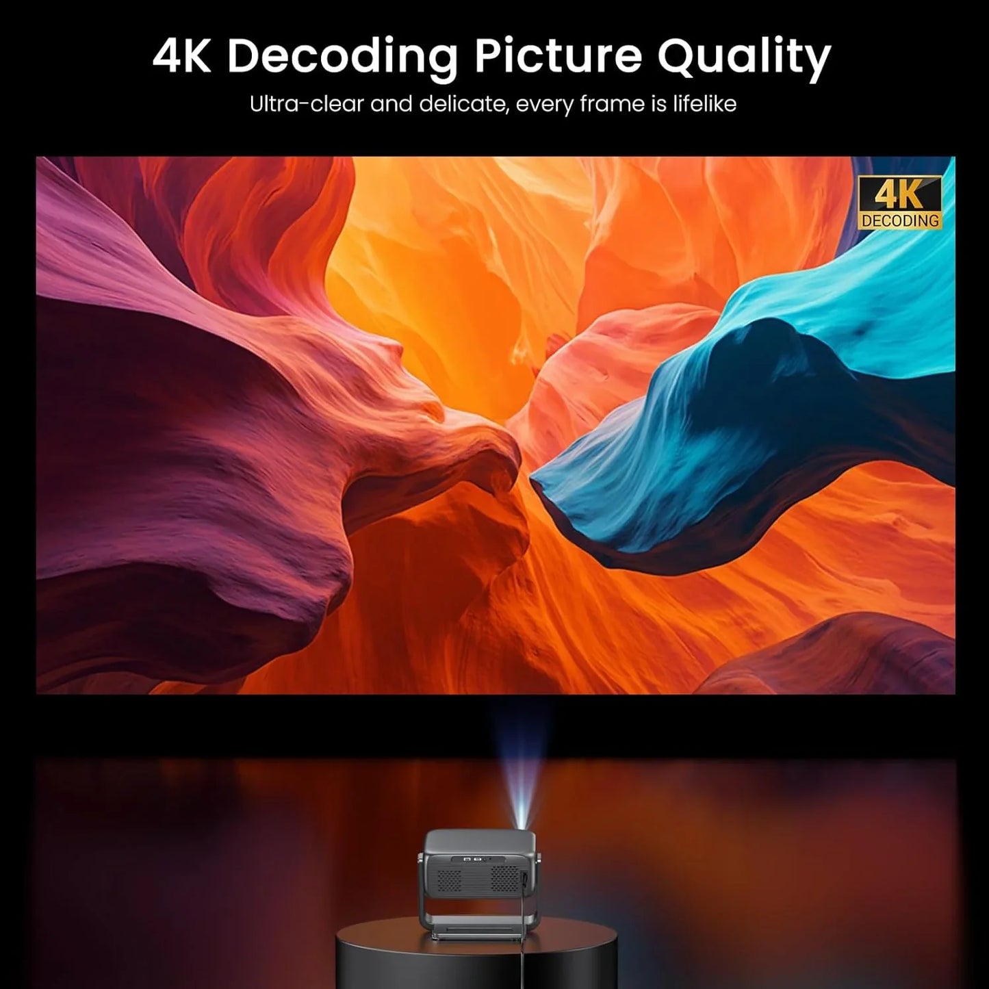 2000 Ansi Official Licensed Google TV Outdoor Projector 4K Decoding, Smart Projector