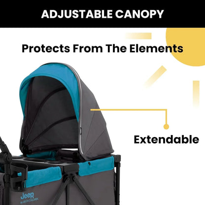 Jeep Sport All-Terrain Stroller Wagon By Delta Children Includes Canopy Parent Organizer