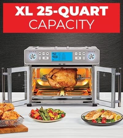 Emeril Lagasse Dual Zone 360 Air Fryer Oven Combo With French Door 25 Qt. Extra Large