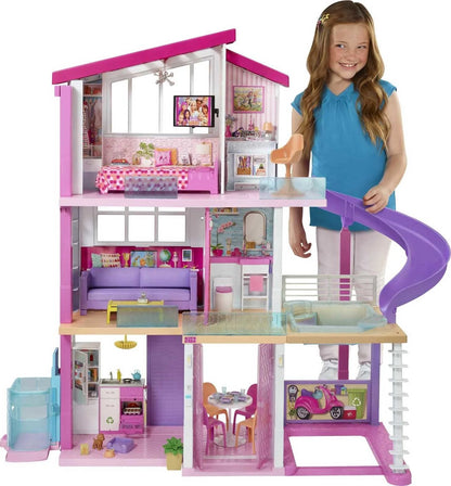 Barbie DreamHouse Dollhouse With 70 Plus Accessories Working Elevator Lights And Sounds