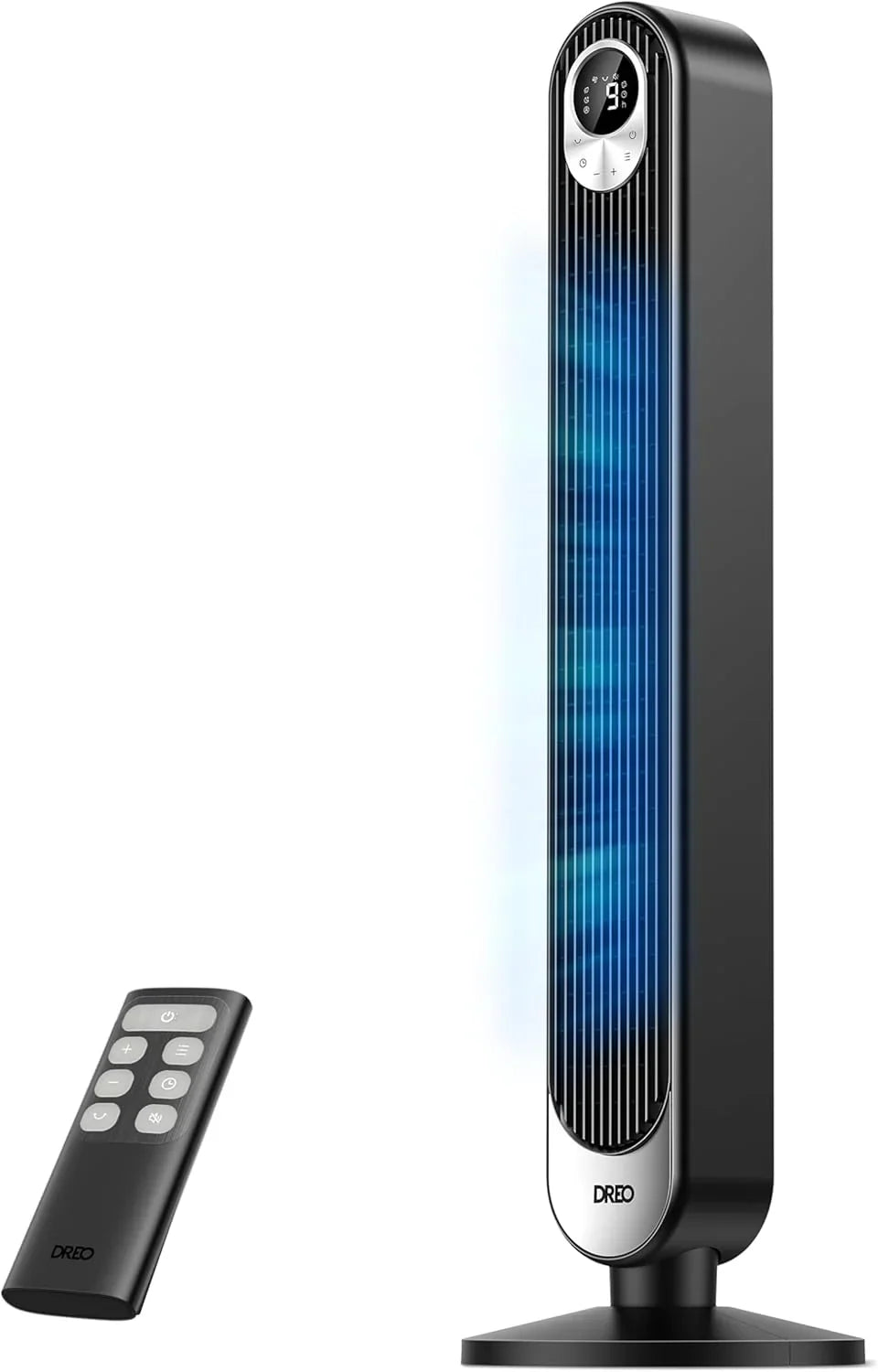 Dreo Smart Tower Fan WiFi Voice Control, Works With Alexa/Google, Floor Standing Bladeless Oscillating Fan With Remote, 6 Speeds, 4 Modes
