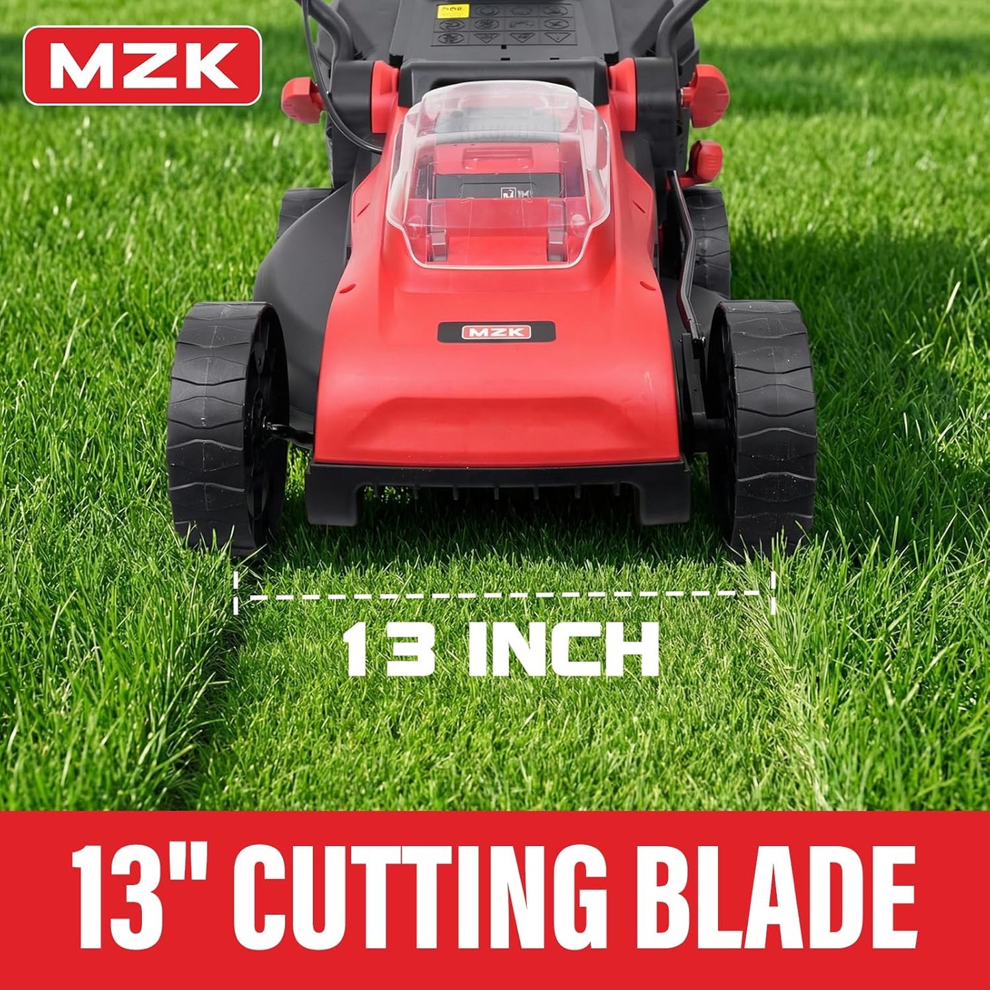 Mzk 20V 13 In. Electric Lawn Mower, Brushless Cordless Lawn Mower With 4-Position Height
