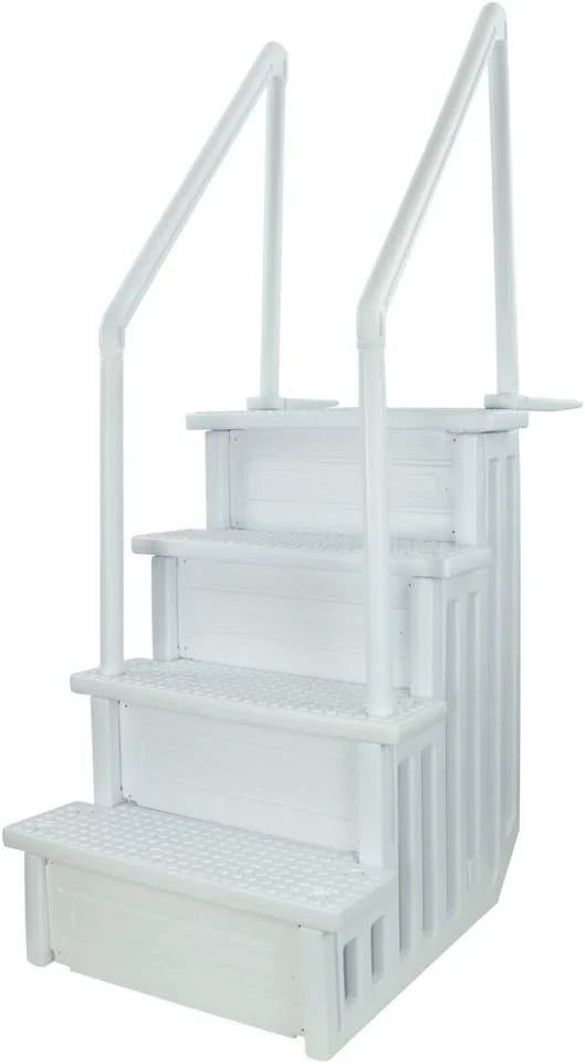 Select Anti-Slip in-Pool Steps, Gray, For Above Ground Swimming Pools, Can Mount To Decks 48 In. To 54 In. H, Safety Stairs Capacity Up To 300 Lbs
