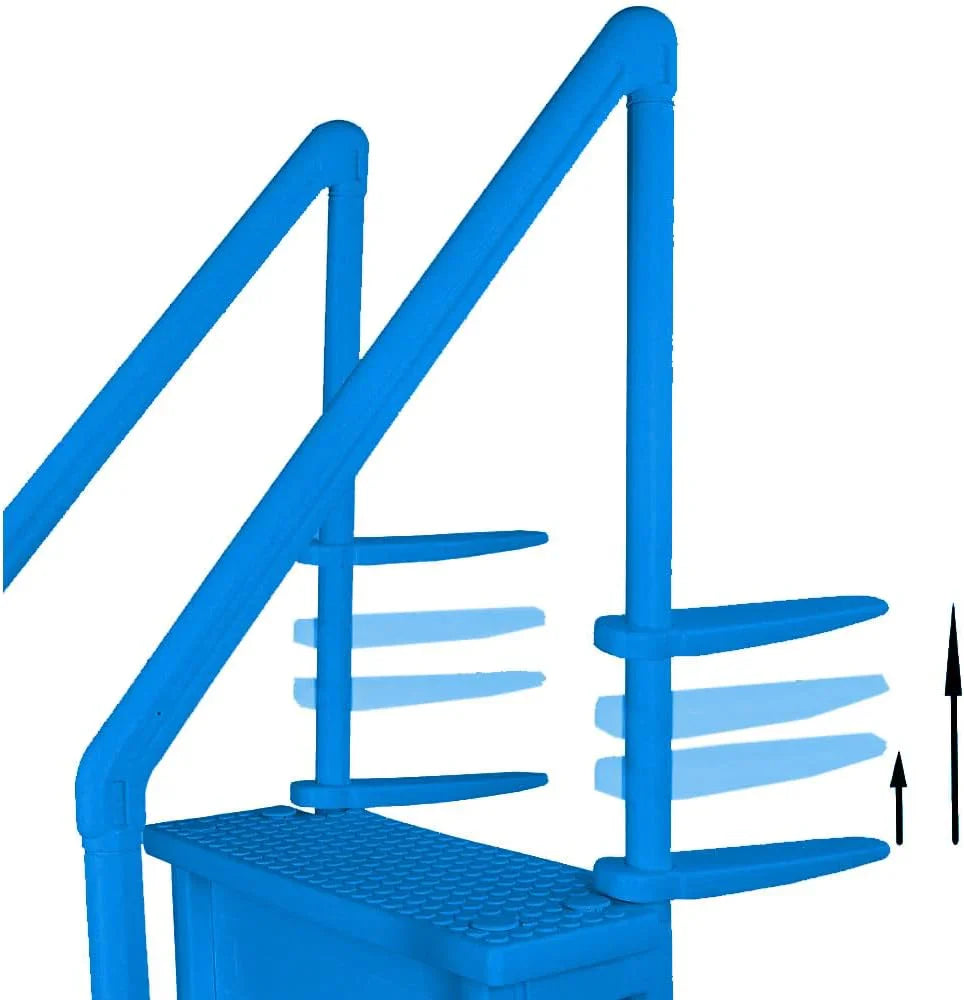 Select Anti-Slip in-Pool Steps, Gray, For Above Ground Swimming Pools, Can Mount To Decks 48 In. To 54 In. H, Safety Stairs Capacity Up To 300 Lbs
