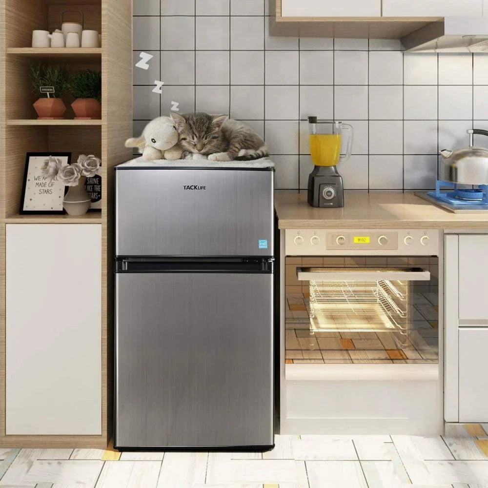 Mini Fridge With Freezer, 3.1 Cu. Ft. Small Refrigerator, Compact Refrigerator With LED Light