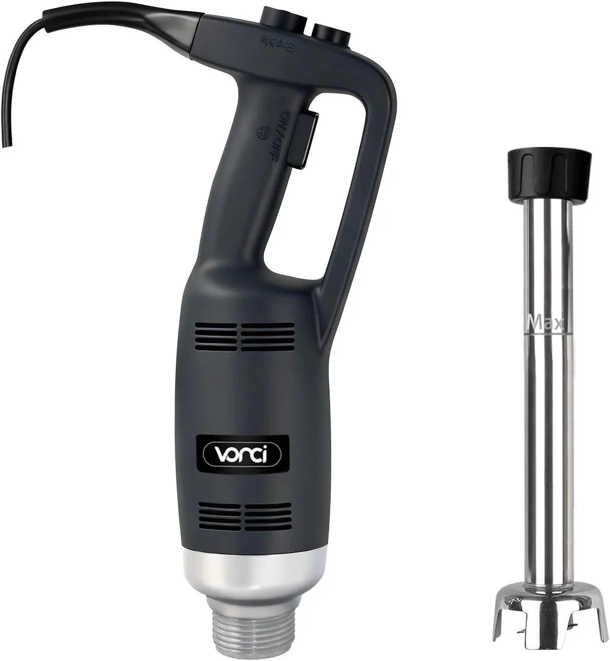 Vonci 500W Commercial Immersion Blender, 16 In. Sus 304 Removable Shaft, Heavy Duty Power Hand Mixer With Variable Speed 6000-20000RPM