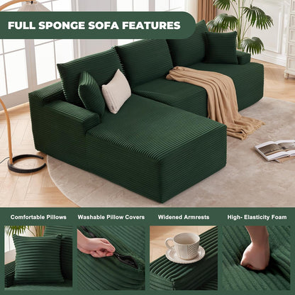 110 Cloud Sectional Couch, Boneless Sofa For Living Room Modular Sectional Sofa With Deep Seat