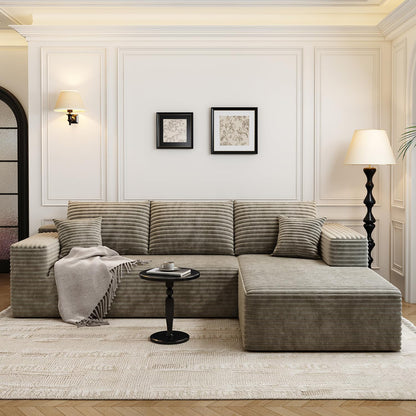 107.5 In. Cloud Modular Sectional Sofa Couch With L-Shape Chaise, Modern Minimalist Upholstered Couches For Living Room Bedroom