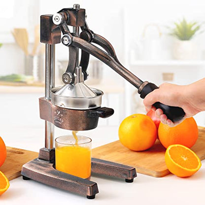 Zulay Kitchen Cast Iron Orange Juice Squeezer Heavy Duty