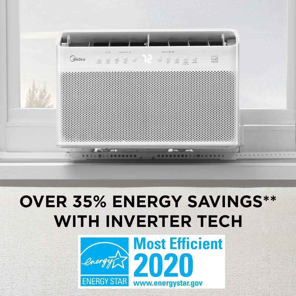 U-Shaped Inverter Window Air Conditioner 12, 000BTU With Open Window Flexibility, Robust Installation, Extreme Quiet, 35% Energy Saving