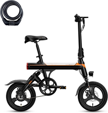 Jasion EB3 Electric Bike Adults 21mph, 500W Peak Motor, 270Wh Battery, Rear Suspension, 3 Levels Assist